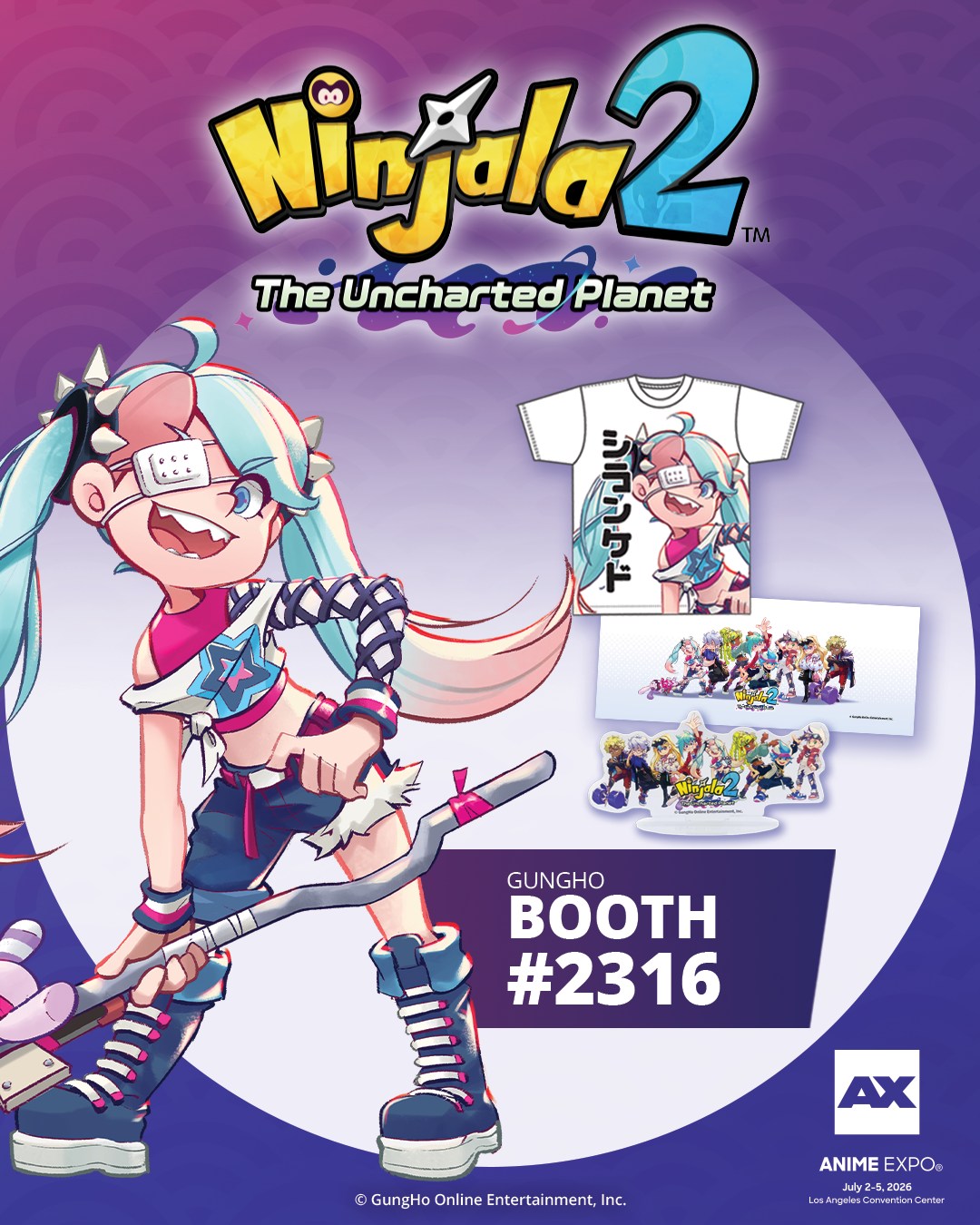 Ninjala 2 merch available at Anime Expo 2026