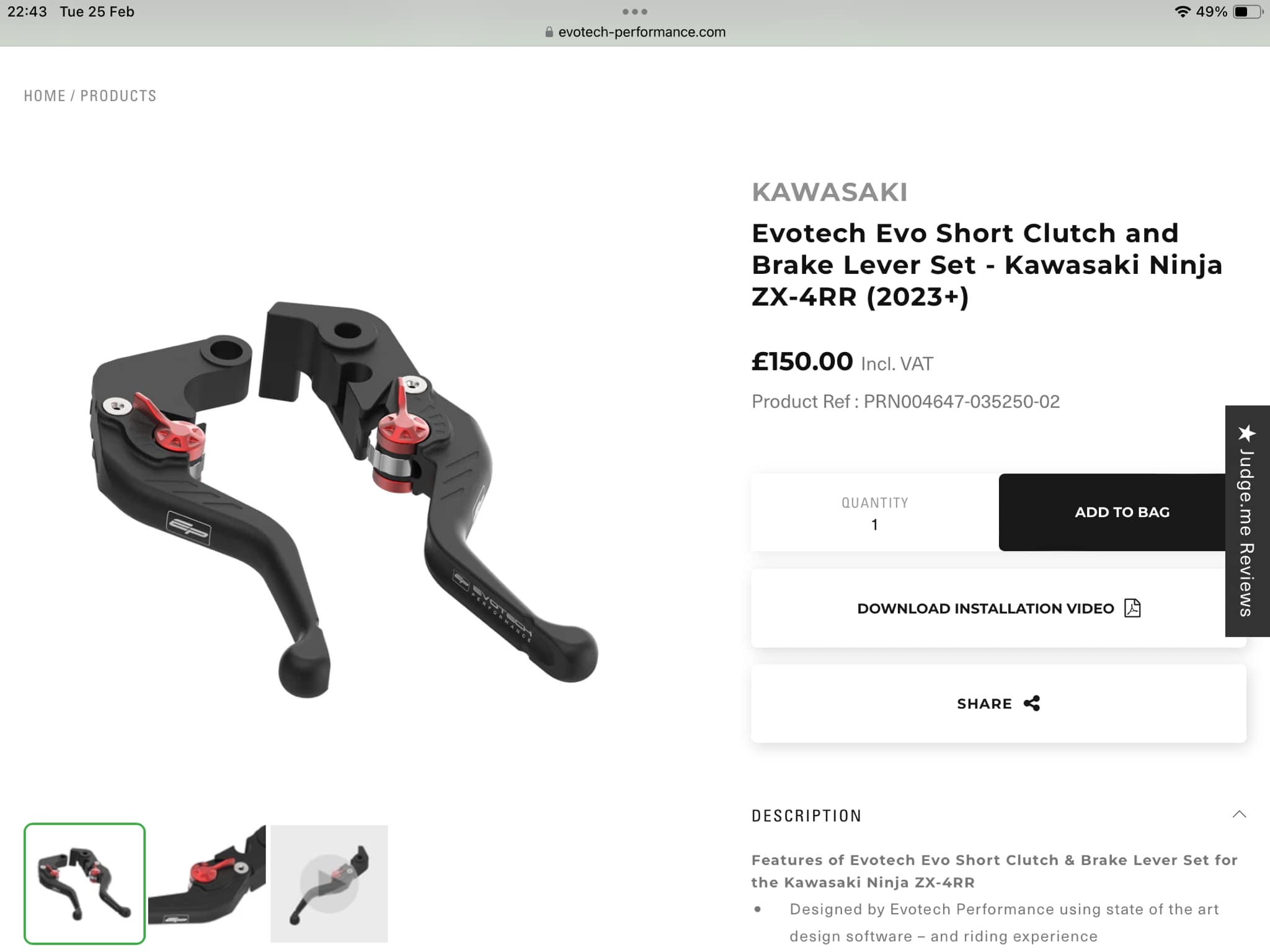 9ピース】Evotech Performance Evo Folding Clutch and Short Brake