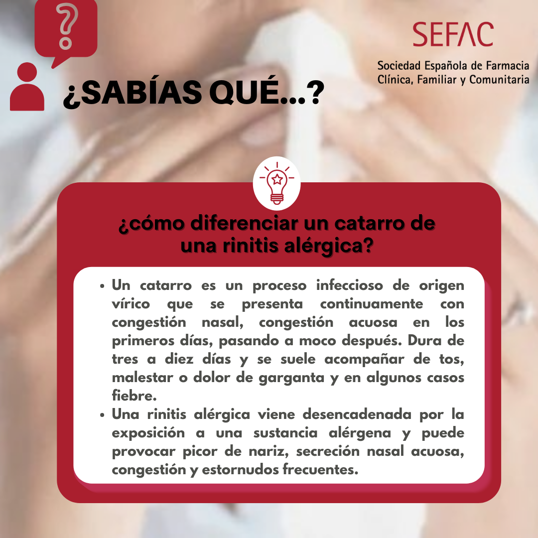 SEFAC - ¿Cómo diferenciar un catarro de una rinitis...