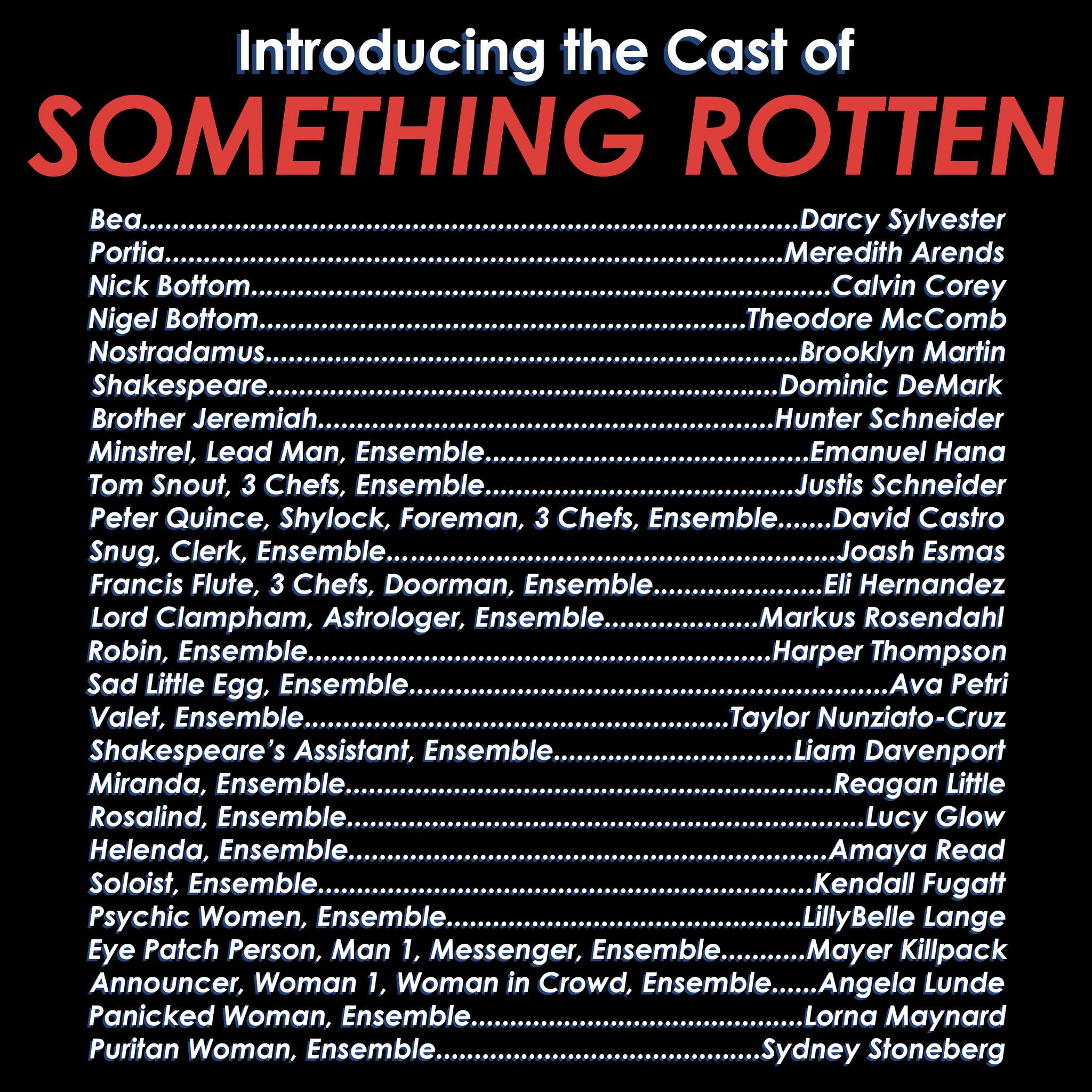 Spotlight - Announcing the Cast of SOMETHING ROTTEN at Spotlight Youth ...
