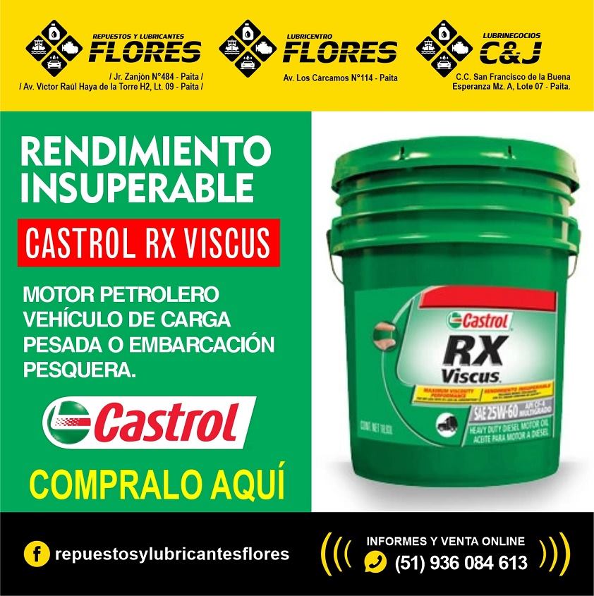 🔸🚙 LUBRICANTE CASTROL RX... - Repuestos y Lubricantes Flores | Facebook