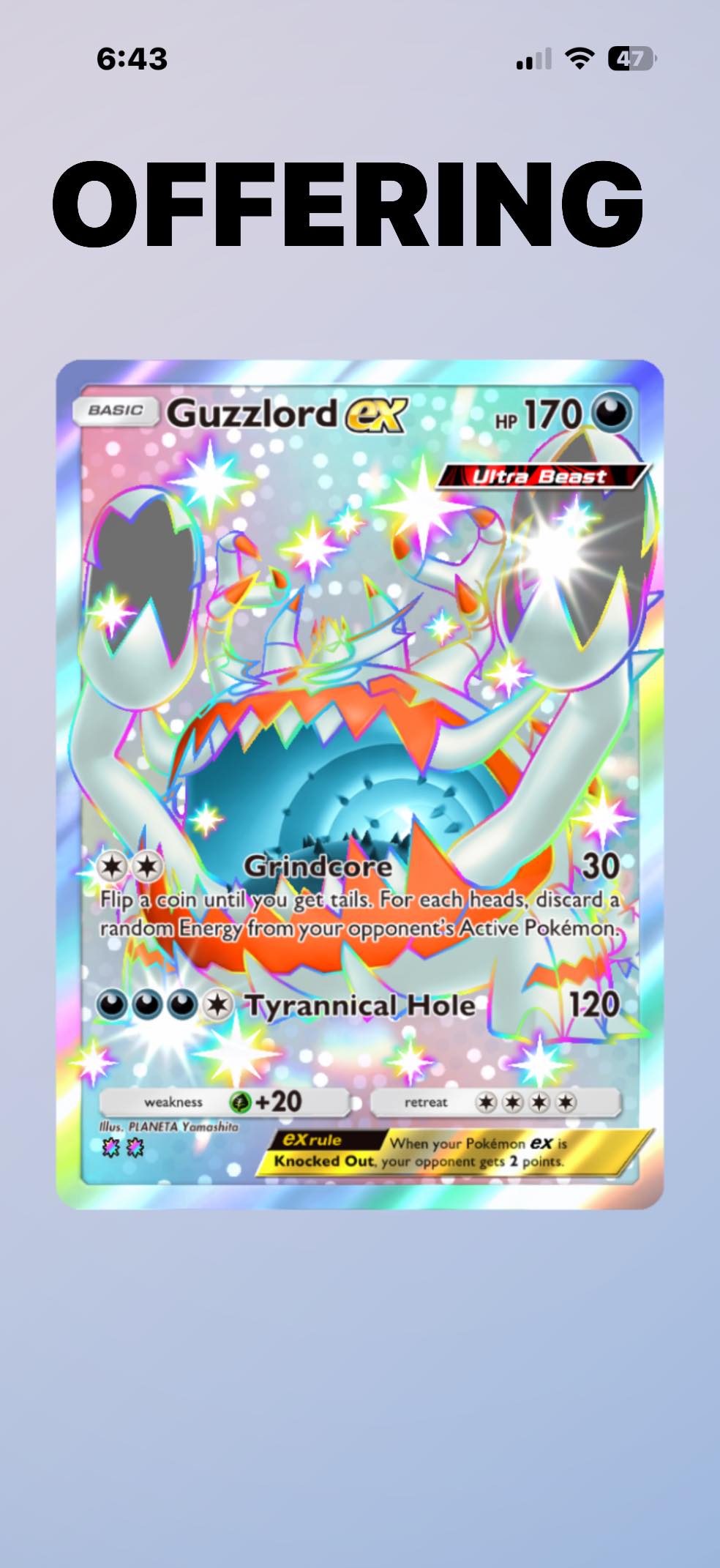 shiny guzzlord pokemon card GX SSR SM8b Full Art 232/150 Japan Toys GX (100) If your opponents Pokémon is Knocked Out by damage from this attack Pokémon Card Database - Crimson