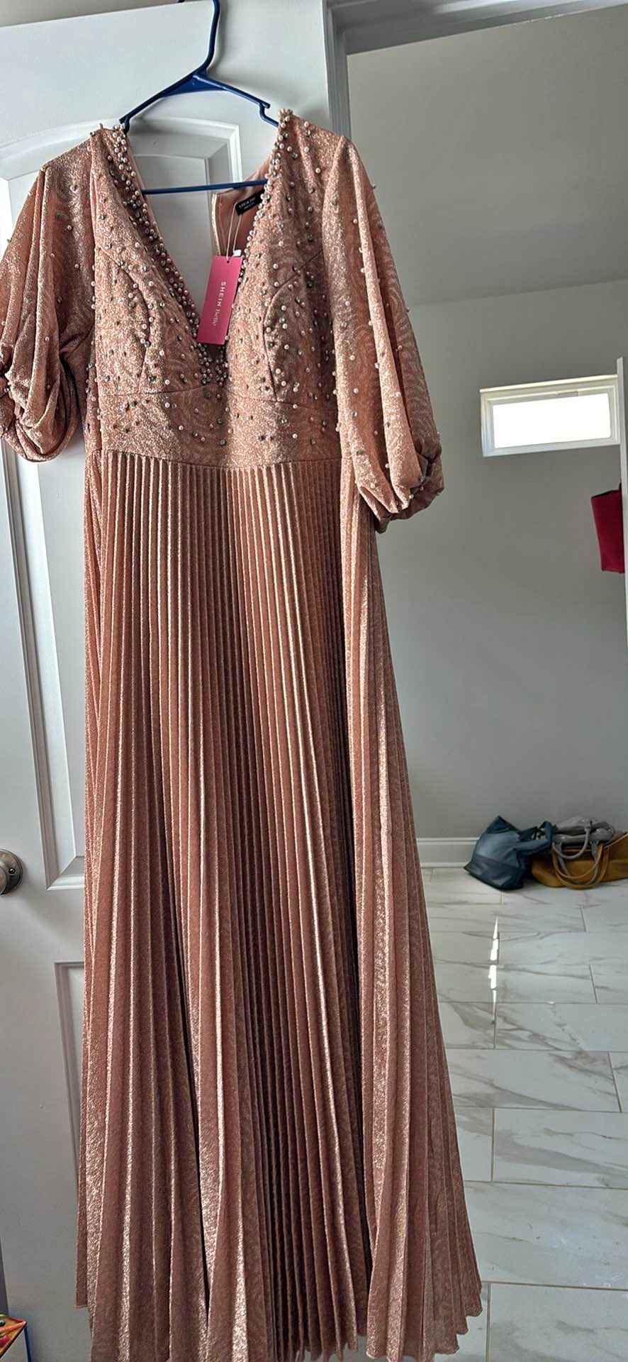 pencil dresses for women 60's Vintage Office Lady glamorous Turquoise Blue Dress, 3XL / Turquoise SN:IDH0523-3099 Focused on Ladies Formal Lace Puffy Sleeves Maxi Color:CARAMEL