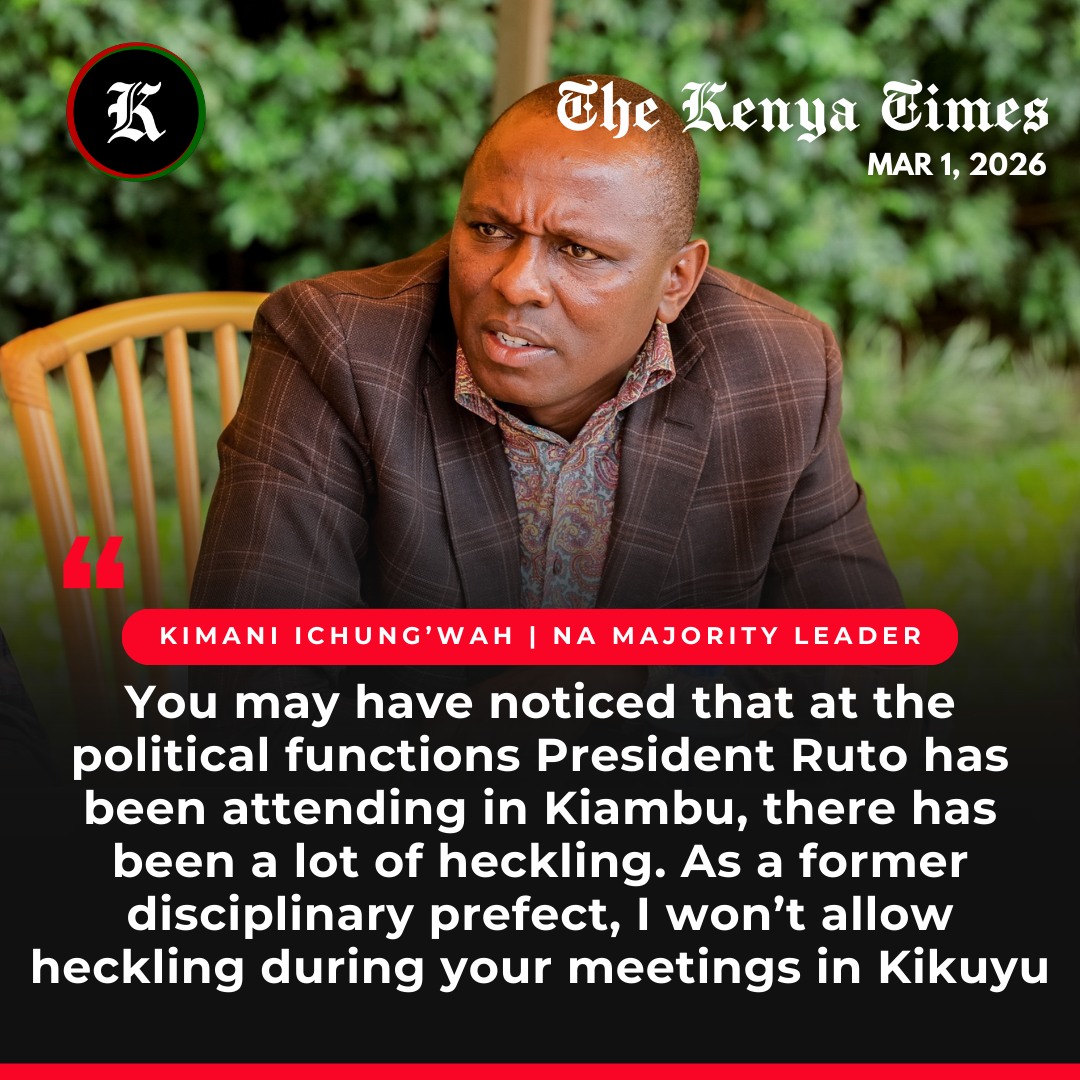 The Kenya Times - Kikuyu MP Kimani Ichung’wah says that... | Facebook