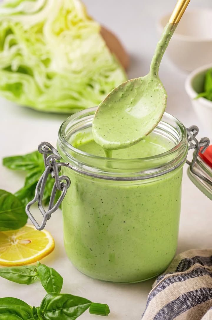 green goddess dressing herbs 🌿✨I get excited to make this homemade Basil is a game-changer for salads, grain bowls, and even as a dip. (SAVE TO MAKE LATER) Comment 