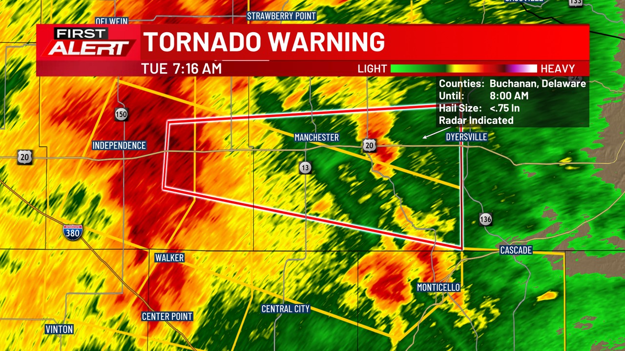 邦楽 TORNADO / TORNADO WARNING KCRG-TV9 - Tornado Warning issued until Aug 11 8:00AM for the