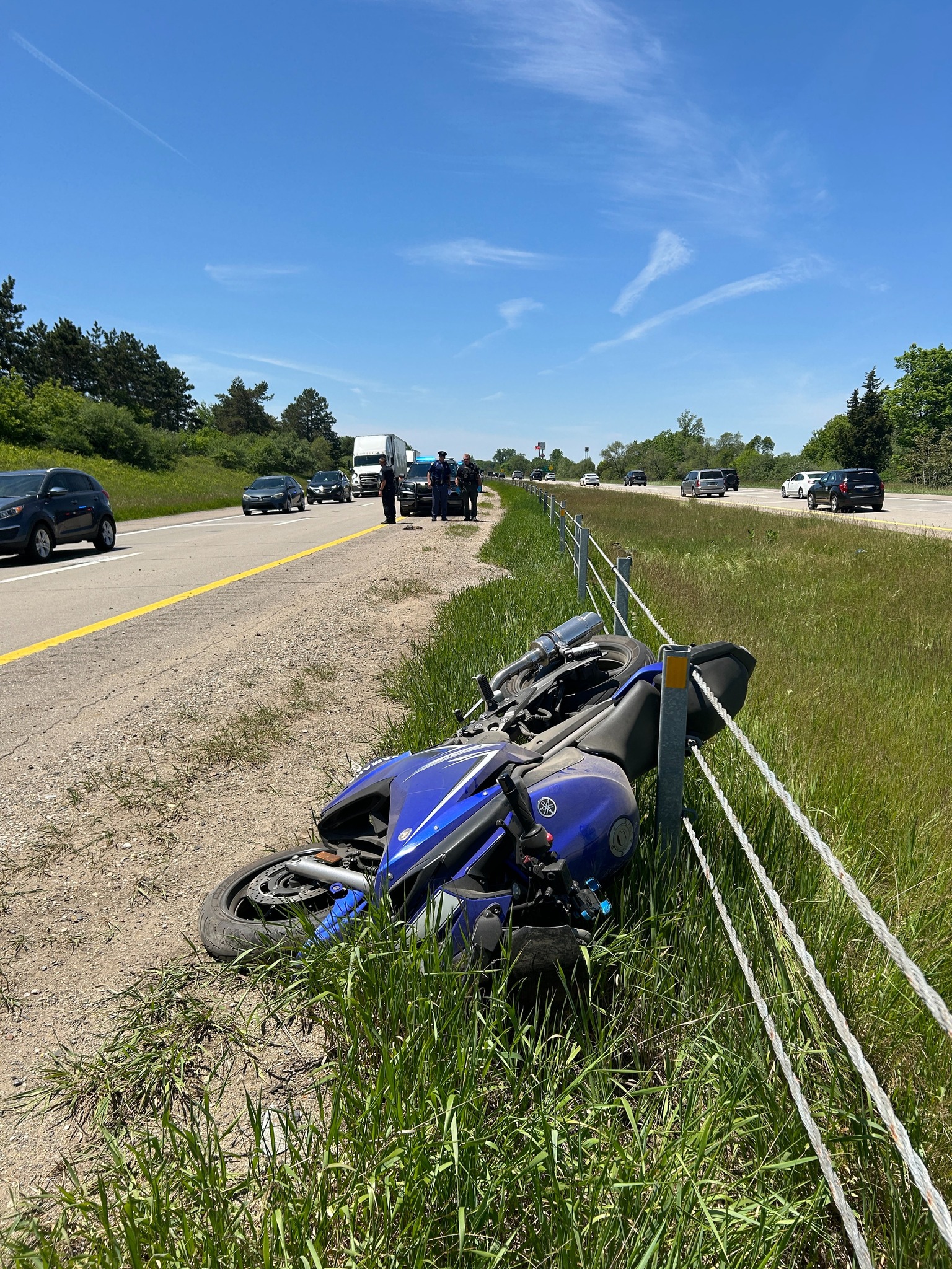Motorcycle crash shuts down eastbound I-96 in Michigan