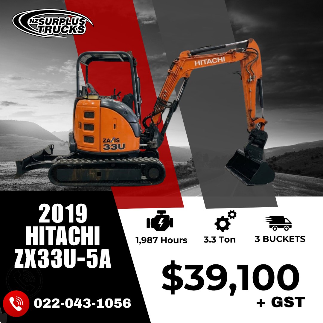 2019 HITACHI ZX33U-5A | 3.3T EXCAVATOR | 3 BUCKETS AN UNBEATABLE