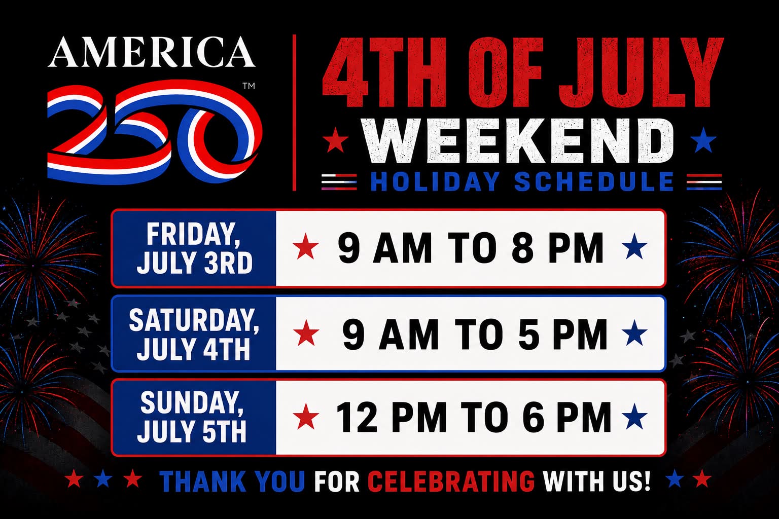 Dine Medina County Ohio's 4th of July weekend hours