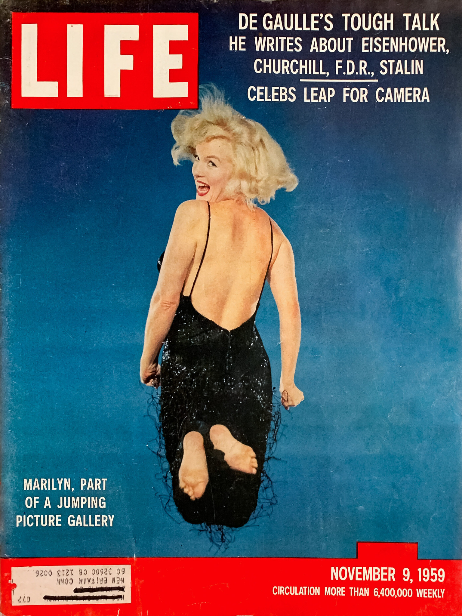 Marilyn, Part of a Jumping Picture Gallery” on the cover of “Life