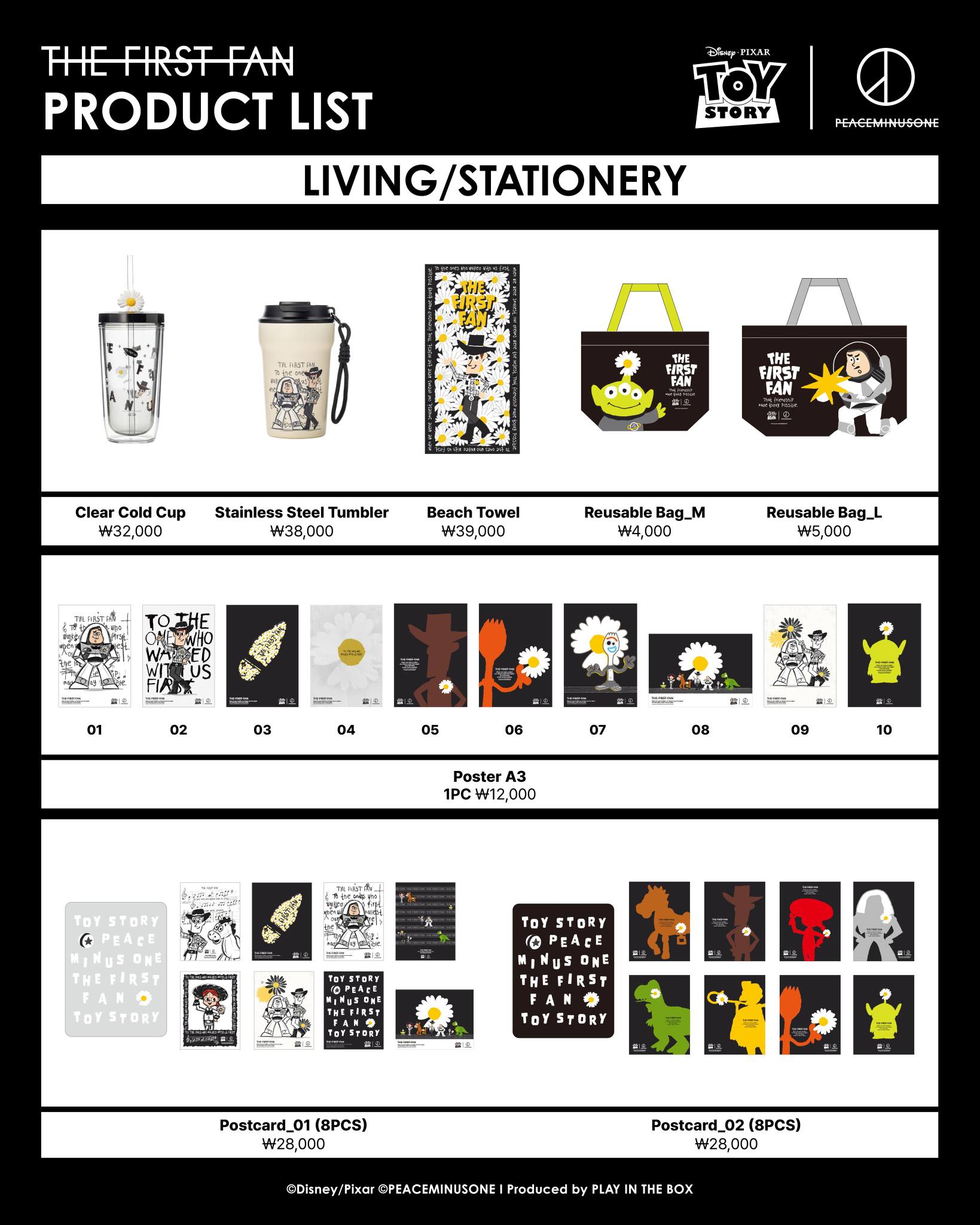 TOY STORY x PEACEMINUSONE : THE FIRST FAN Collection Merch