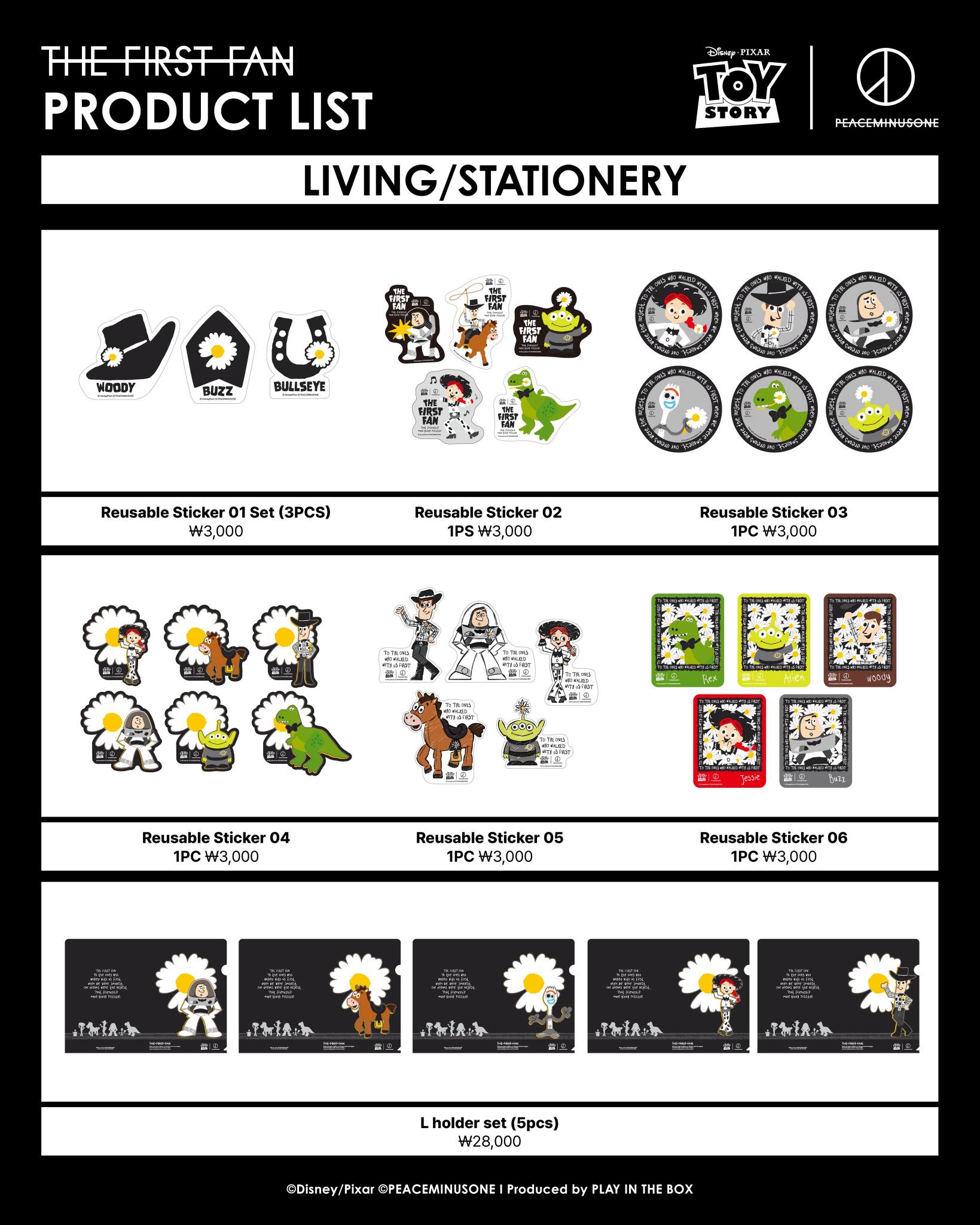 TOY STORY x PEACEMINUSONE : THE FIRST FAN Collection Merch
