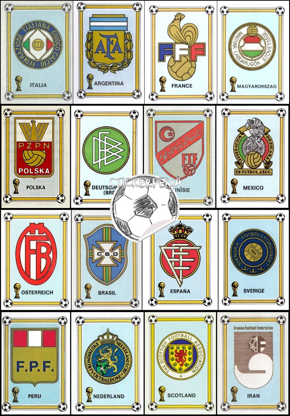 FIFA World Cup 1978 national team emblems #panini