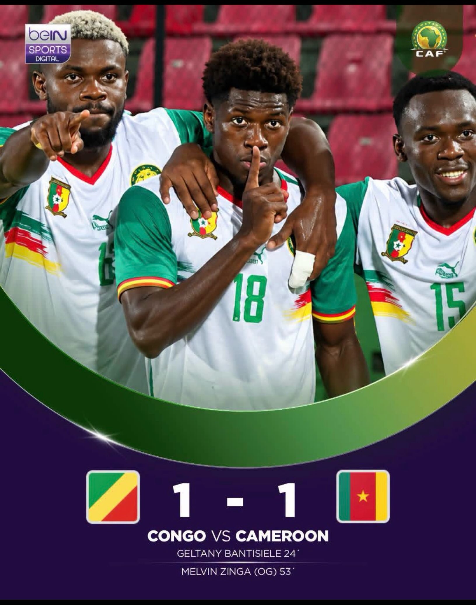 Cameroon draws 1-1 with Congo Brazzaville in 2027 AFCON qualifiers