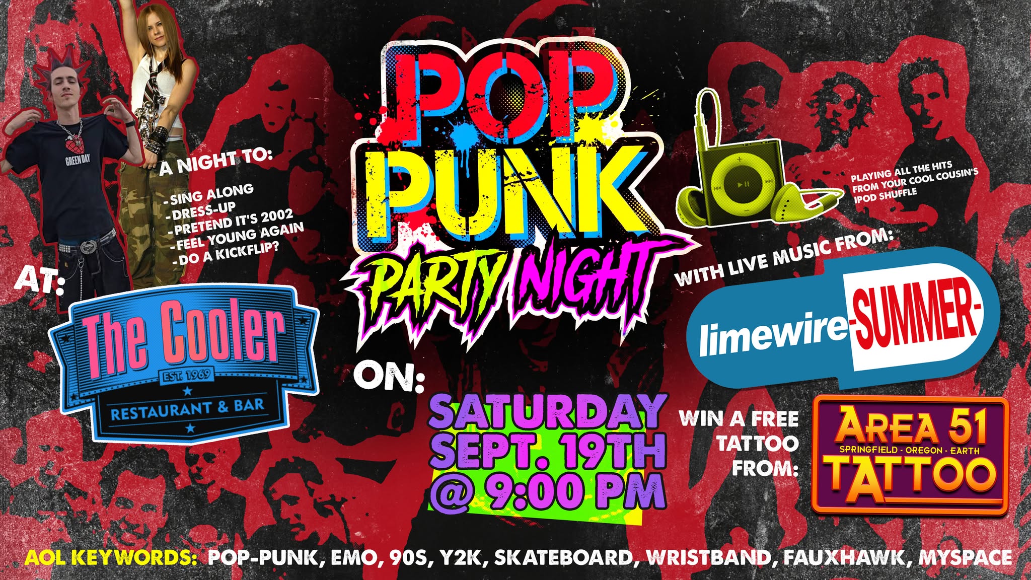 Millennial pop punk party at The Cooler Restaurant and Bar in