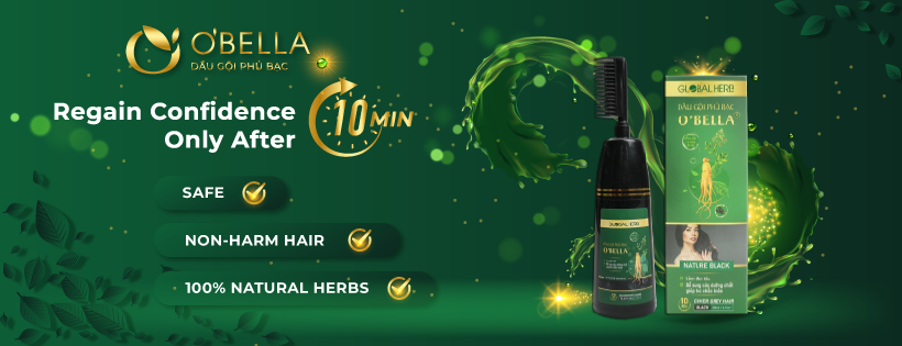 OBella Herbal Shampoo - Convert Gray Hair To Black Naturally in 10 minutes