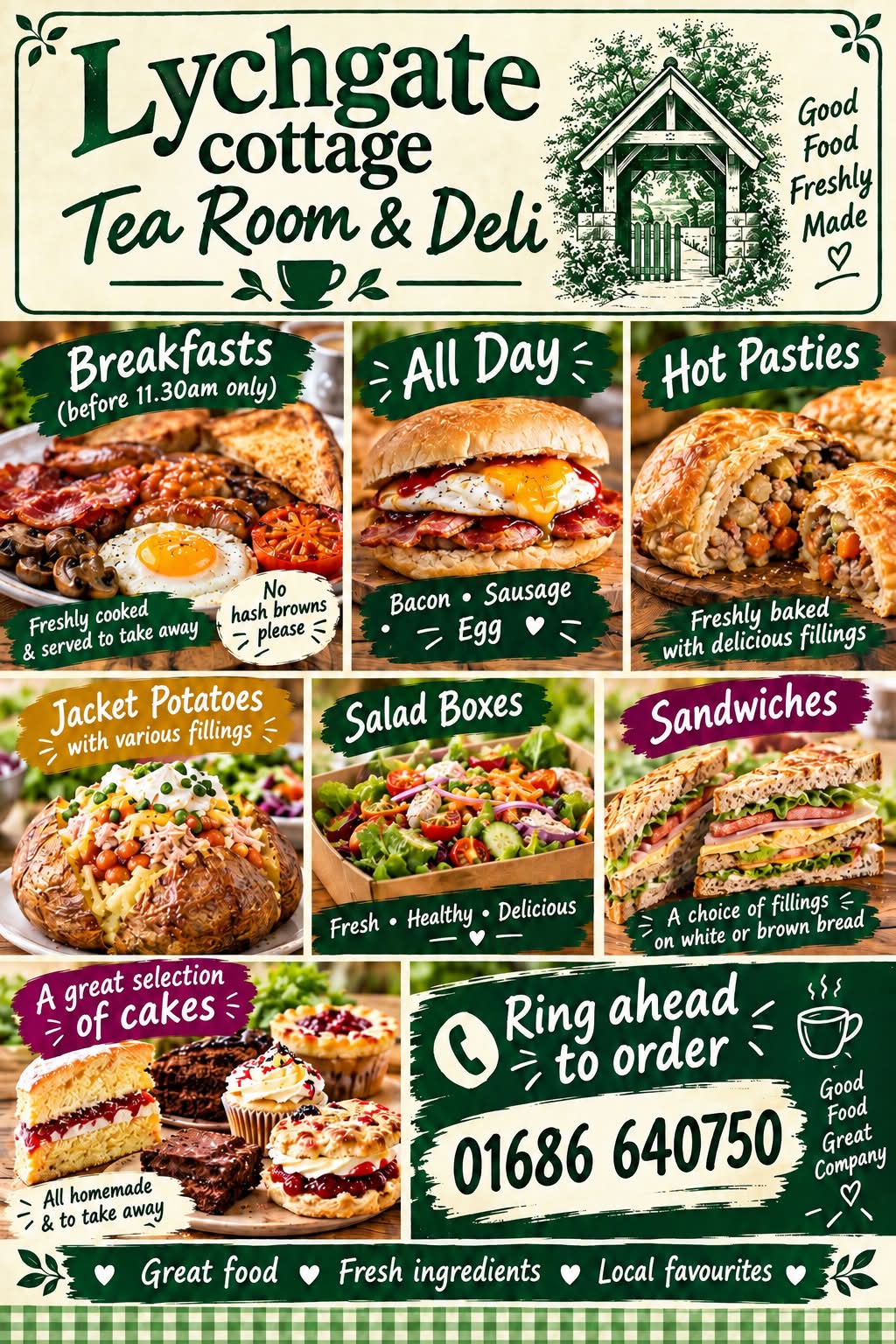 Updated tea room price list
