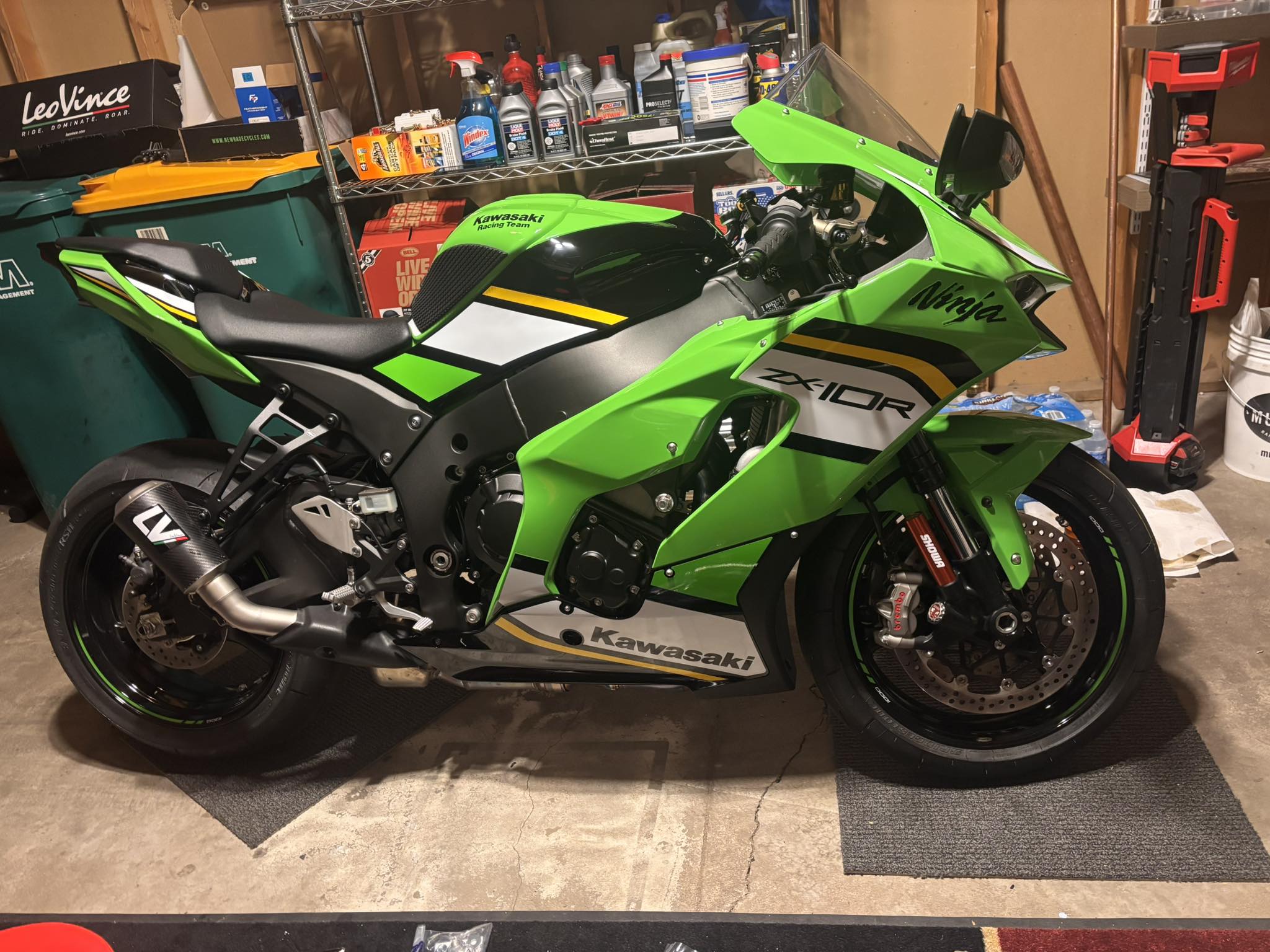 Kawasaki Ninja ZX-10R with custom exhaust and tail tidy