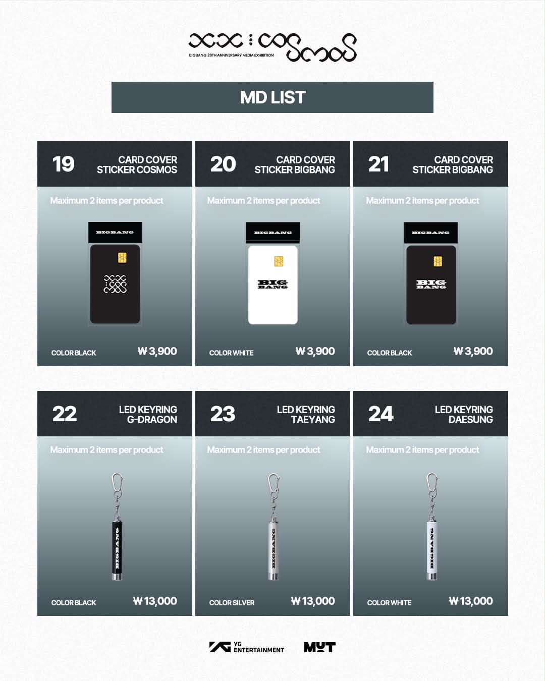 Bigbang - [MD LIST] MAIN EXHIBITION | COSMOS BIGBANG 20TH