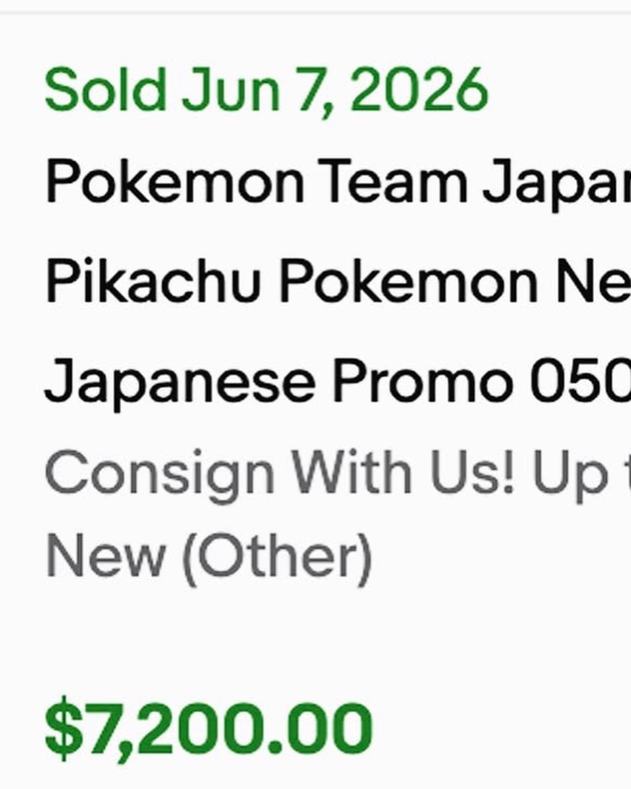 The Pikachu World Cup soccer card sells for what? #pokemon