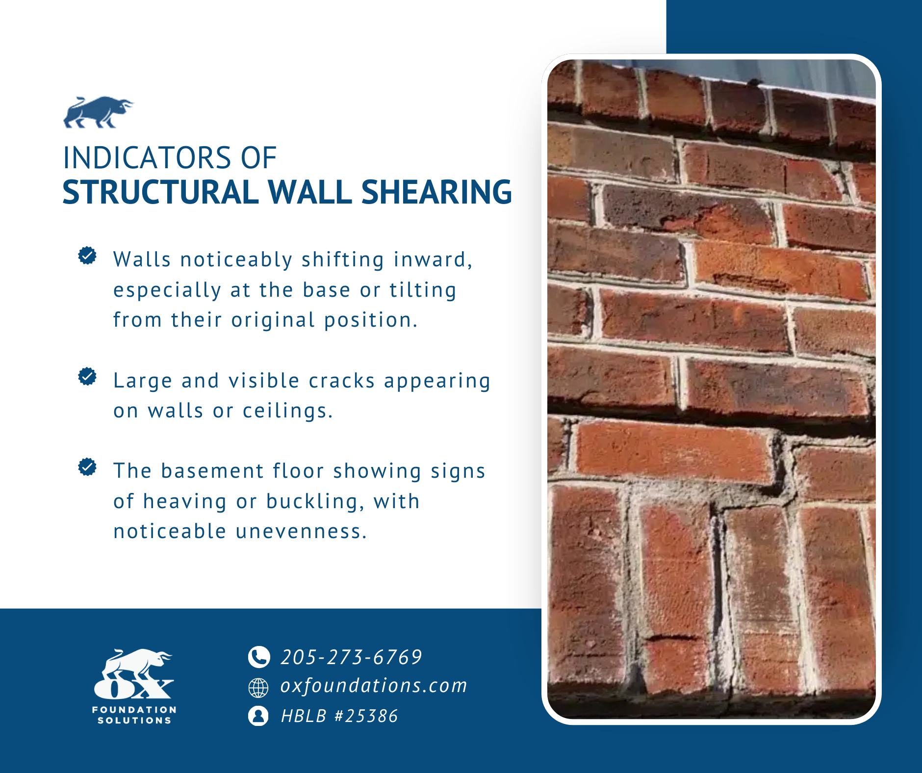 ⚠️ Shearing Wall Warning!... - OX Foundation Solutions, LLC | Facebook