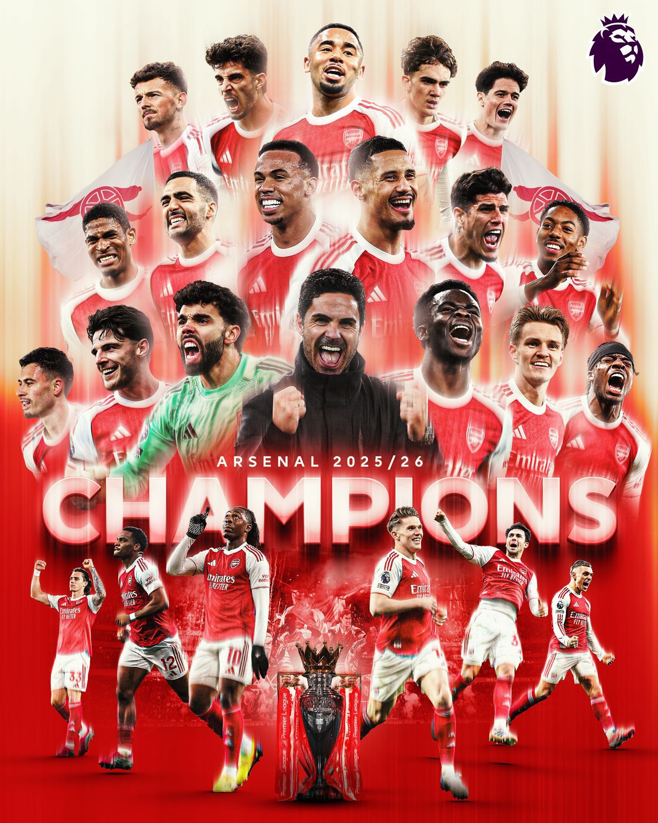 2025/26 Premier League Champions; Arsenal The Mighty Gunners