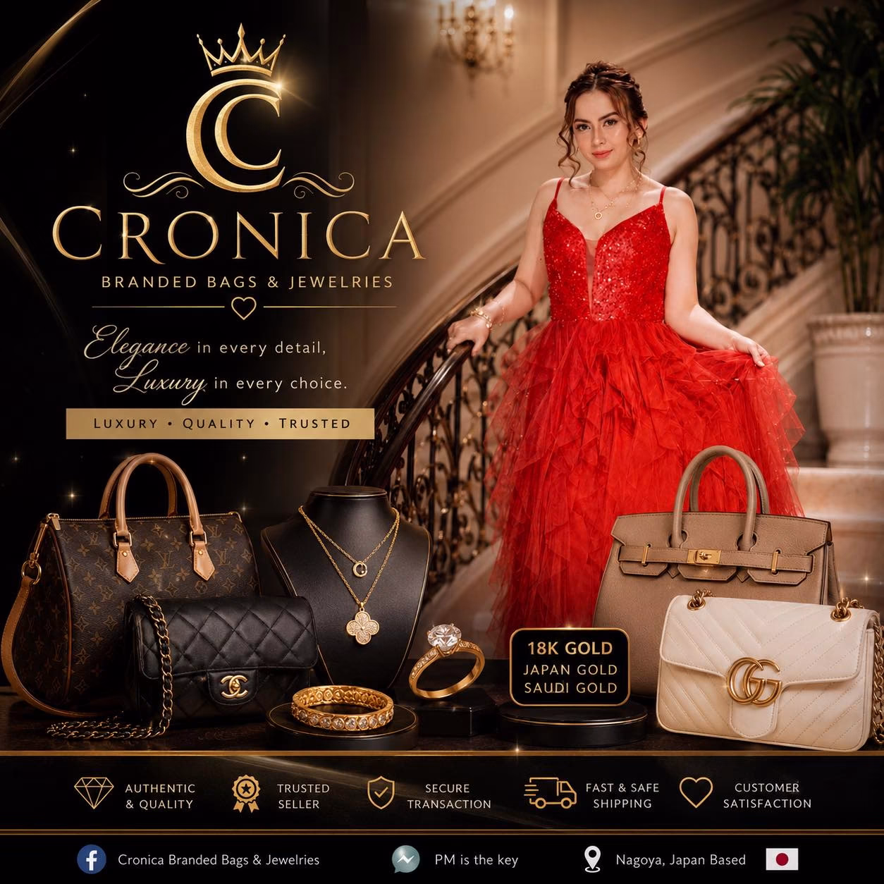 Bundle price with certificate | Cronica Bags & jewelries collection Jp