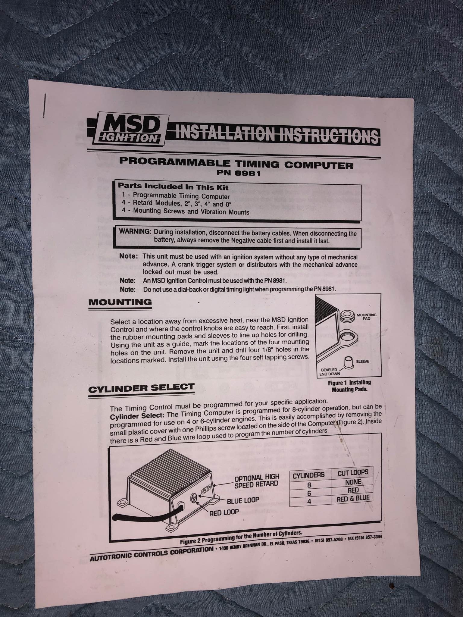 MSD Timing Computer # 8981 w/ new MSD # 8676 0-11 retard switch ...