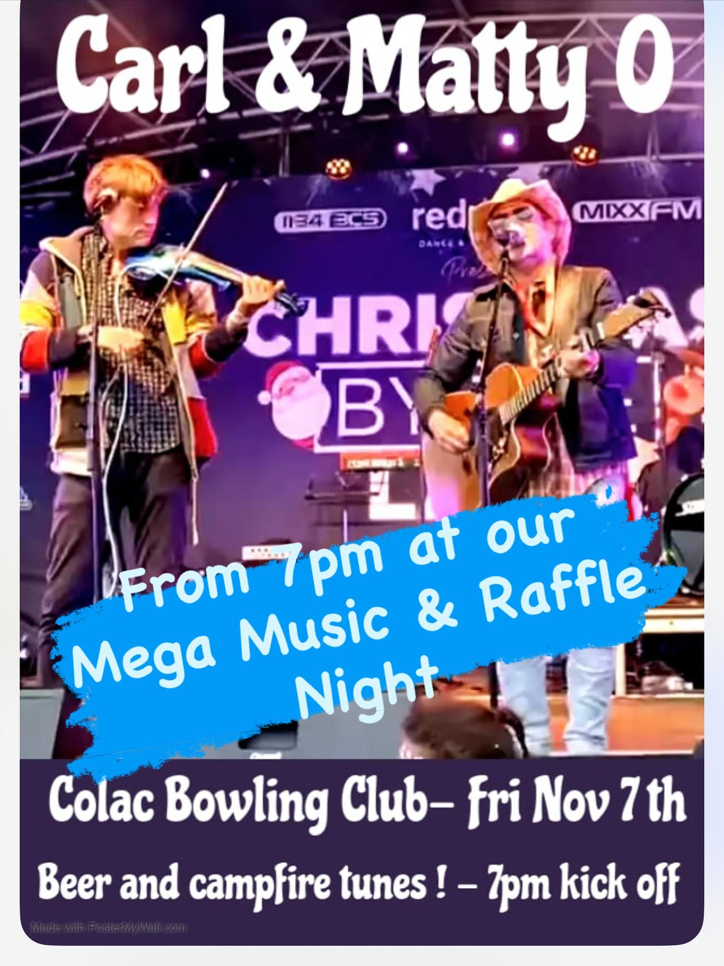 Colac - 🎶 We’re absolutely stoked to have Matty O & Carl playing live ...