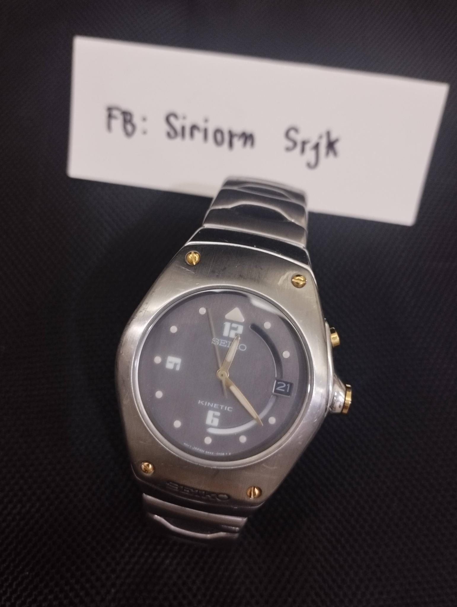 SEIKO kinetic 5M42-0E39 สภาพตามรูป+คลิป เลยค่ะ มีแต่นาฬิกา ไม่มี 