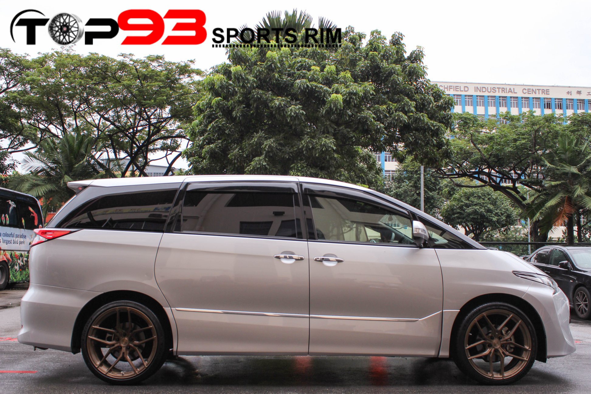 Top93 Sports Rim - Side view of the Toyota Estima fitted with STANCE ...