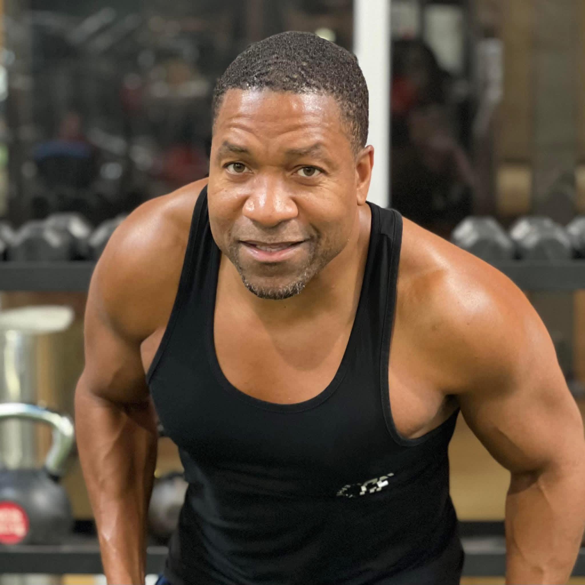 Still pressing at 54. 💪🏾 The overhead press works your shoulders, your ...
