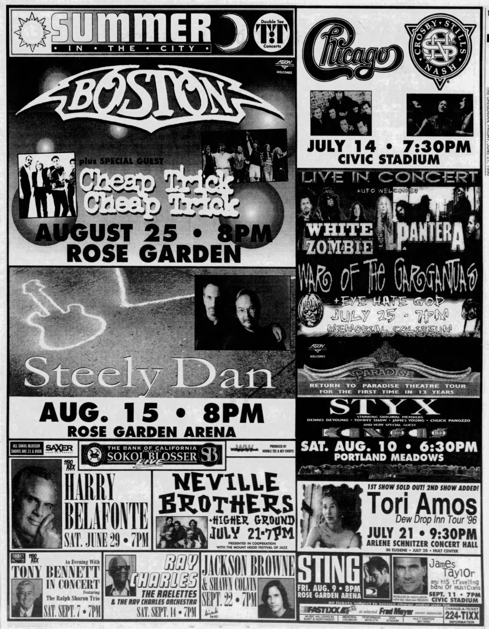 White Zombie and Pantera at Gorge Amphitheatre in 1996
