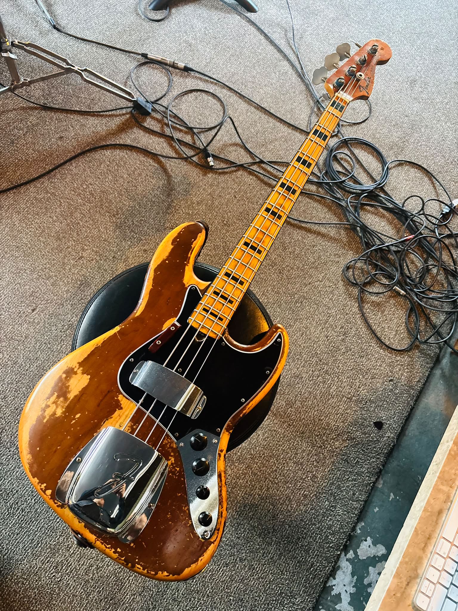 A vintage 1974 Fender Jazz Bass