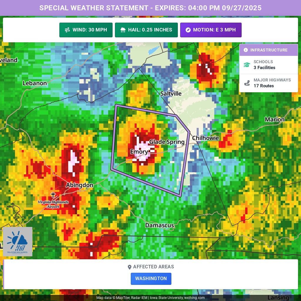 Tri-Cities - 03:31 PM 09/27/2025 | Weather Alert: Special Weather ...