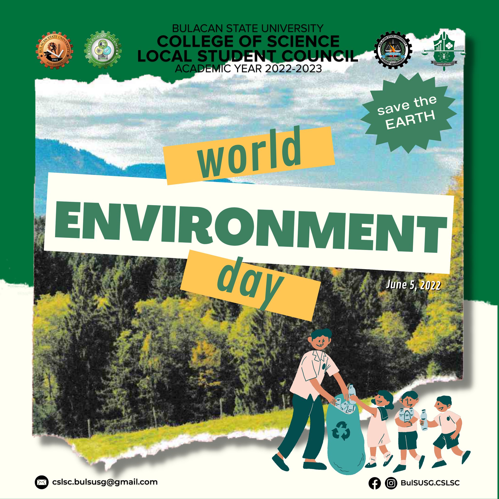 BulSU CS LSC - [WORLD ENVIRONMENT DAY] Around the world,... | Facebook