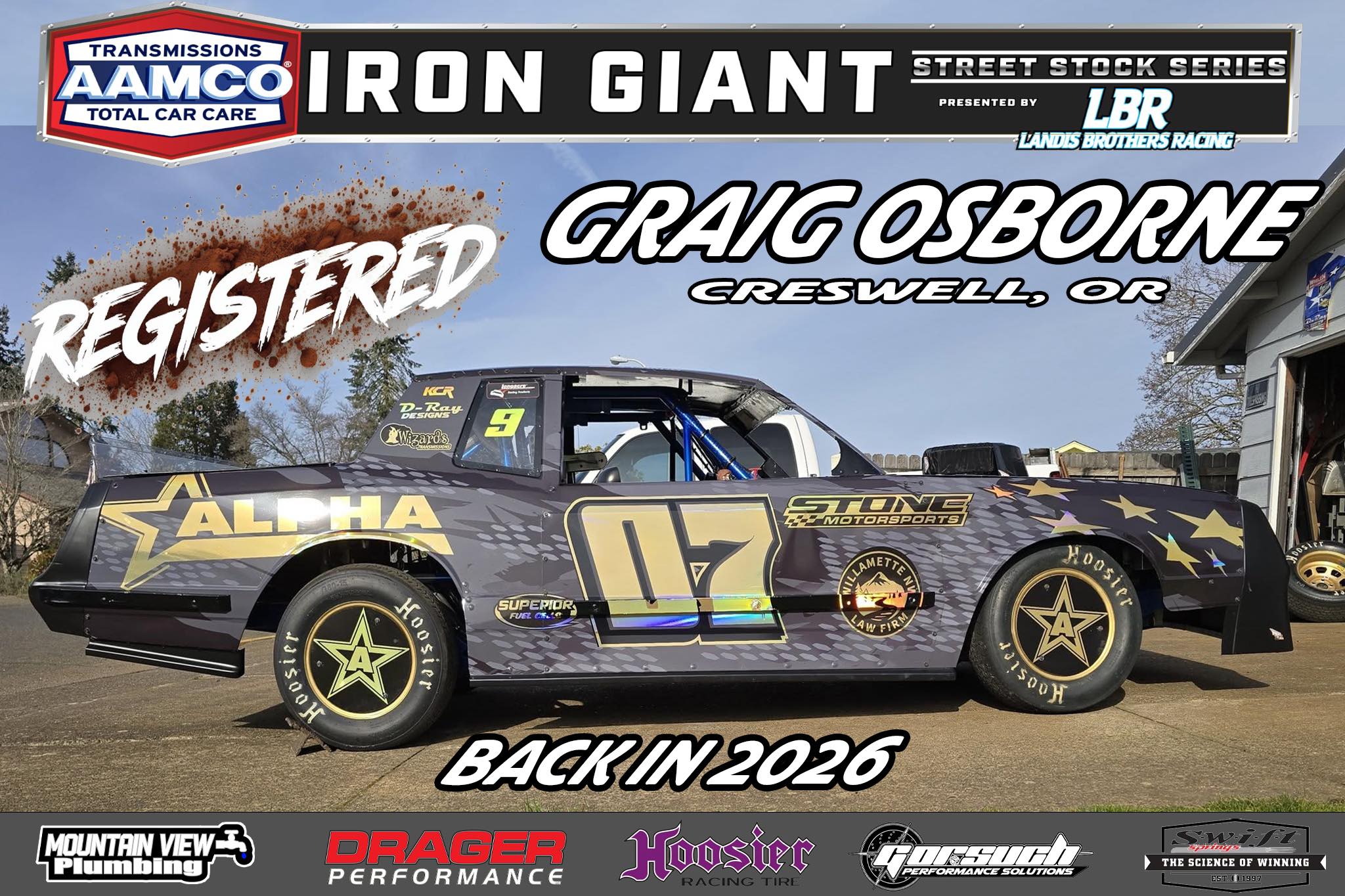 Iron - REGISTERED DRIVER #4 of 2026 Creswell’s Graig Osborne is ...