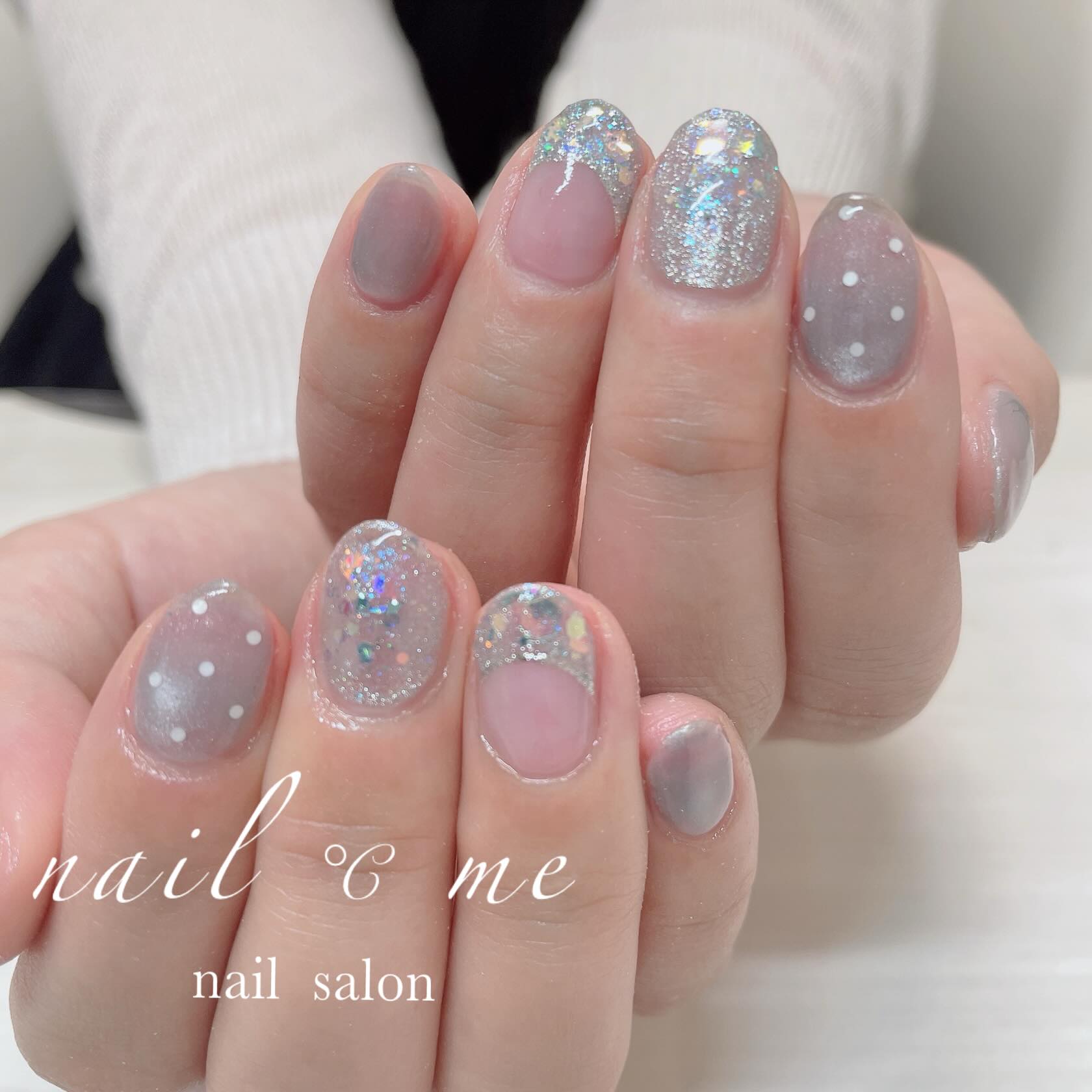 Nail - #涼しげ #ぷっくりニュアンス 🧊🫧🤍🫧 #夏ネイル #ニュアンス