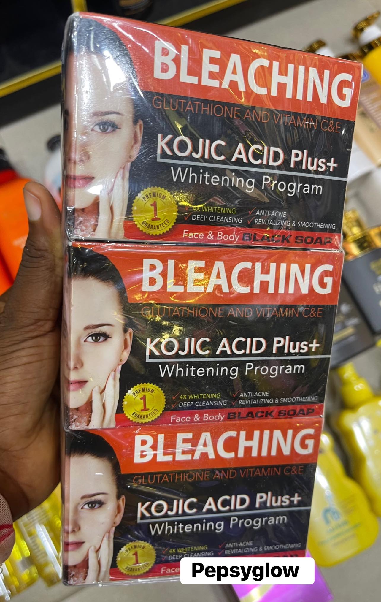 kojic acid & glutathione whitening bleaching soap cleansing plus black Dispersion curve inversion -