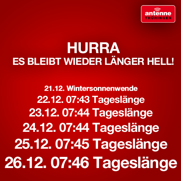 Die Gute Nachricht Zum Start Die Tage Antenne Thuringen