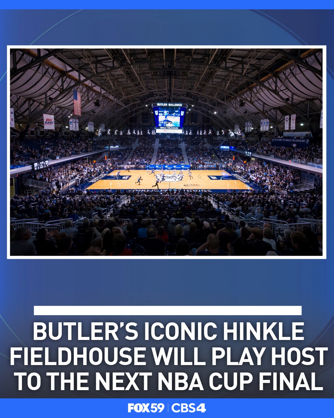 JUST IN: The NBA announced today it is bringing the NBA Cup championship game to Butler's historic Hinkle Fieldhouse. https://fox59.com/news/butlers -iconic-hinkle-fieldhouse-will-play-host-to-the-next