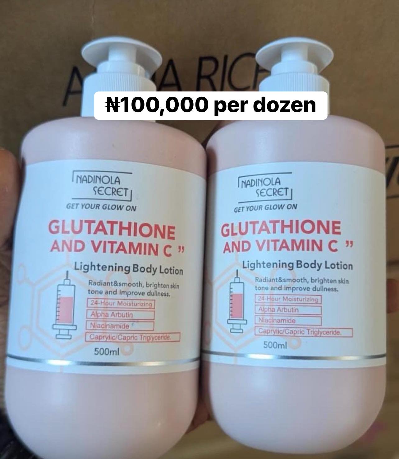 glutathione and vitamin c lightening body lotion Nadinola secret 500ml Tambul-Nebilyer, East New Britain