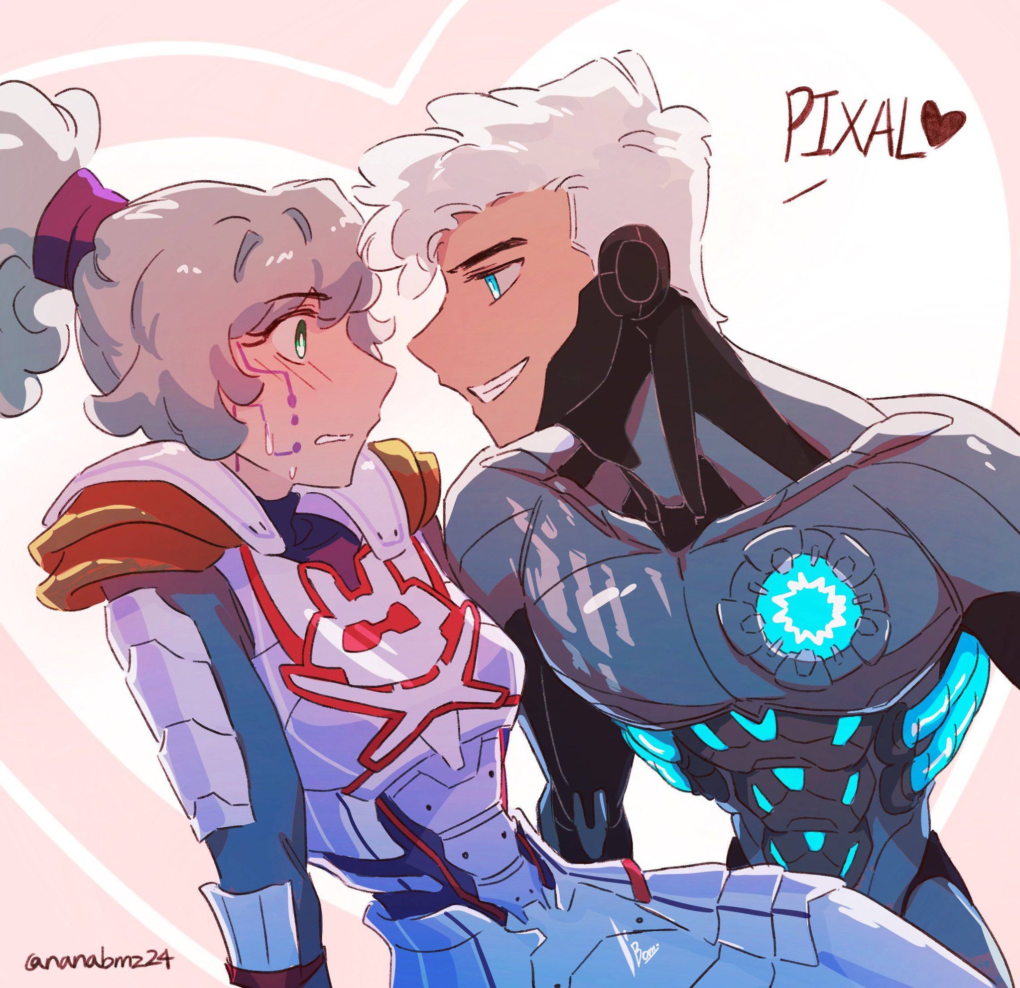 Zane x Pixel 💙🤍💙🤍💙(♡´ ³`)(´ε｀ )♡
