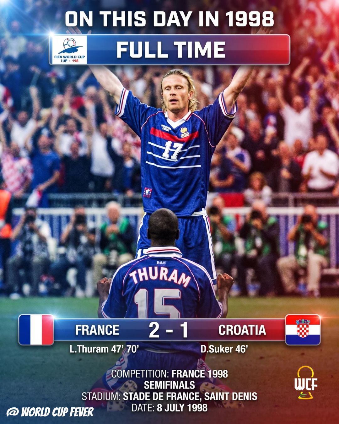 LILIAN THURAM 🇫🇷 – GOAL VS CROATIA 🇭🇷 (1998) #thuram