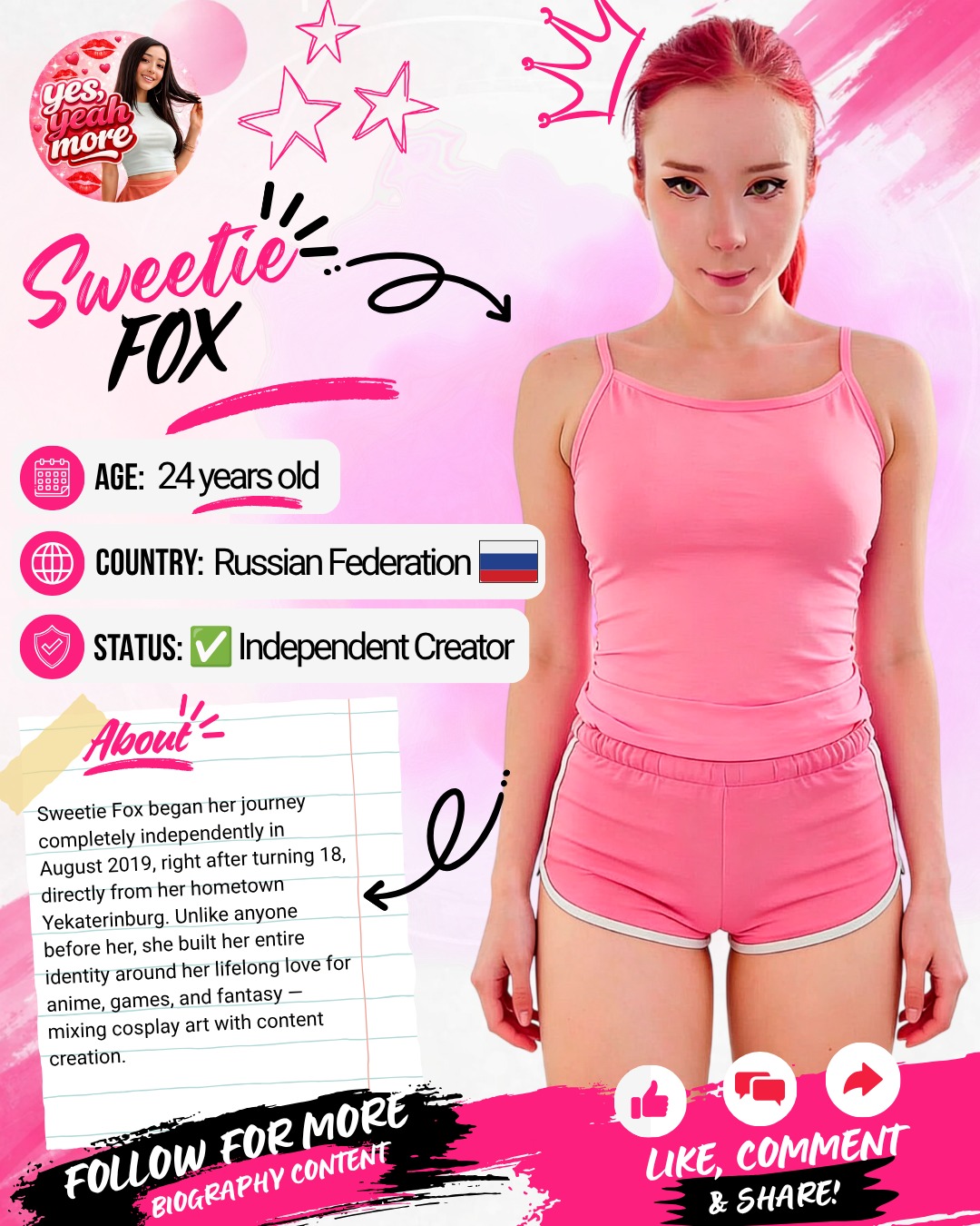 Sweetie【プロフィール必読】です！ Yes, - Sweetie Fox is a revolution: she didn't just create content