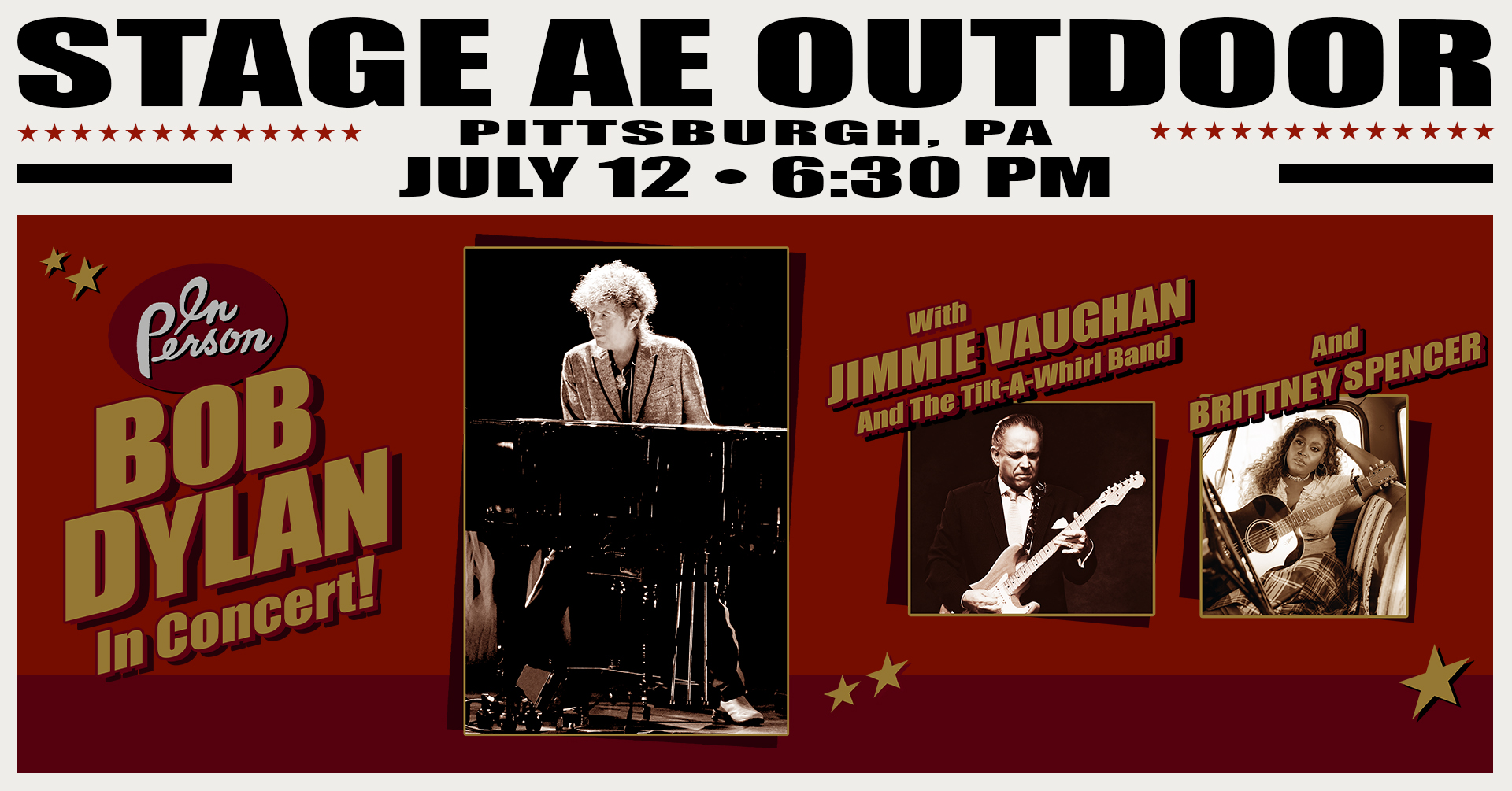 Bob Dylan live at Stage AE Outdoors with Jimmie Vaughan and 
