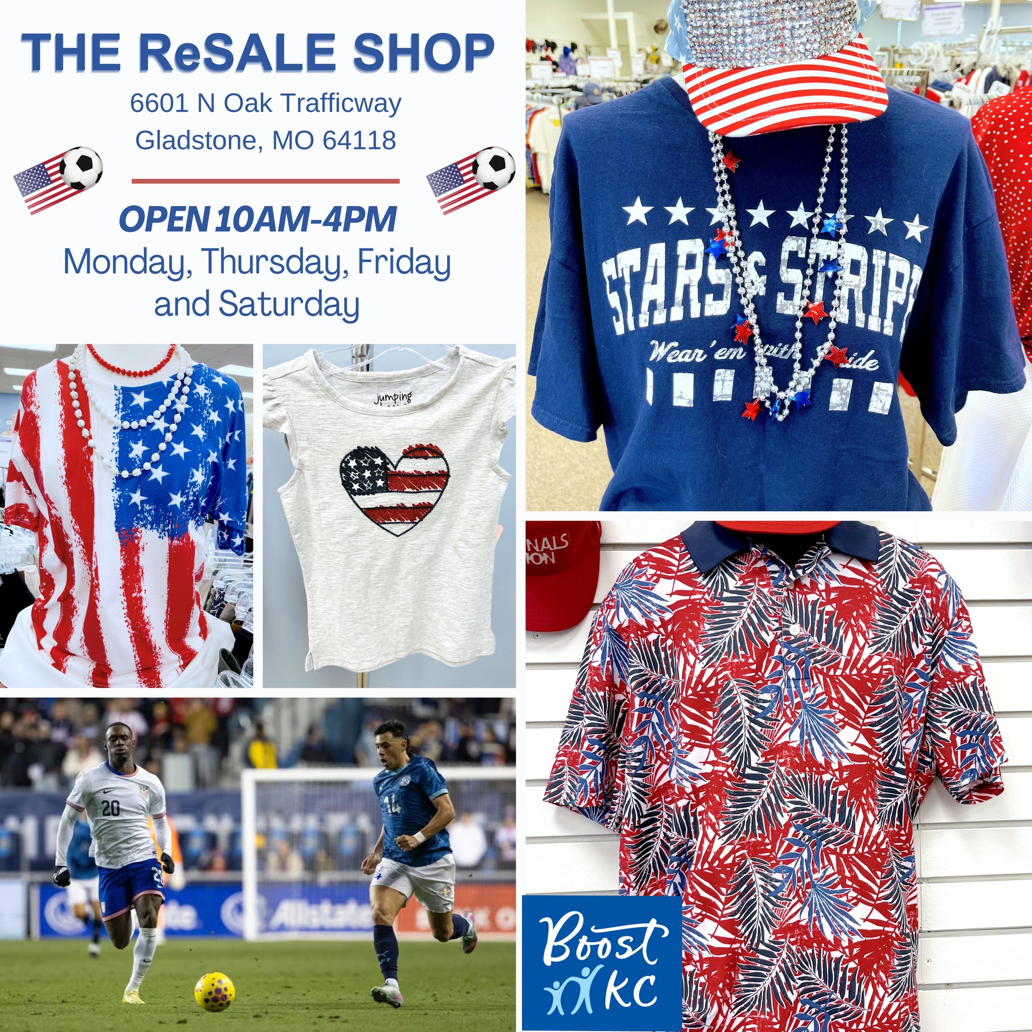 Patriotic fashion for USA match day at The Resale Shop