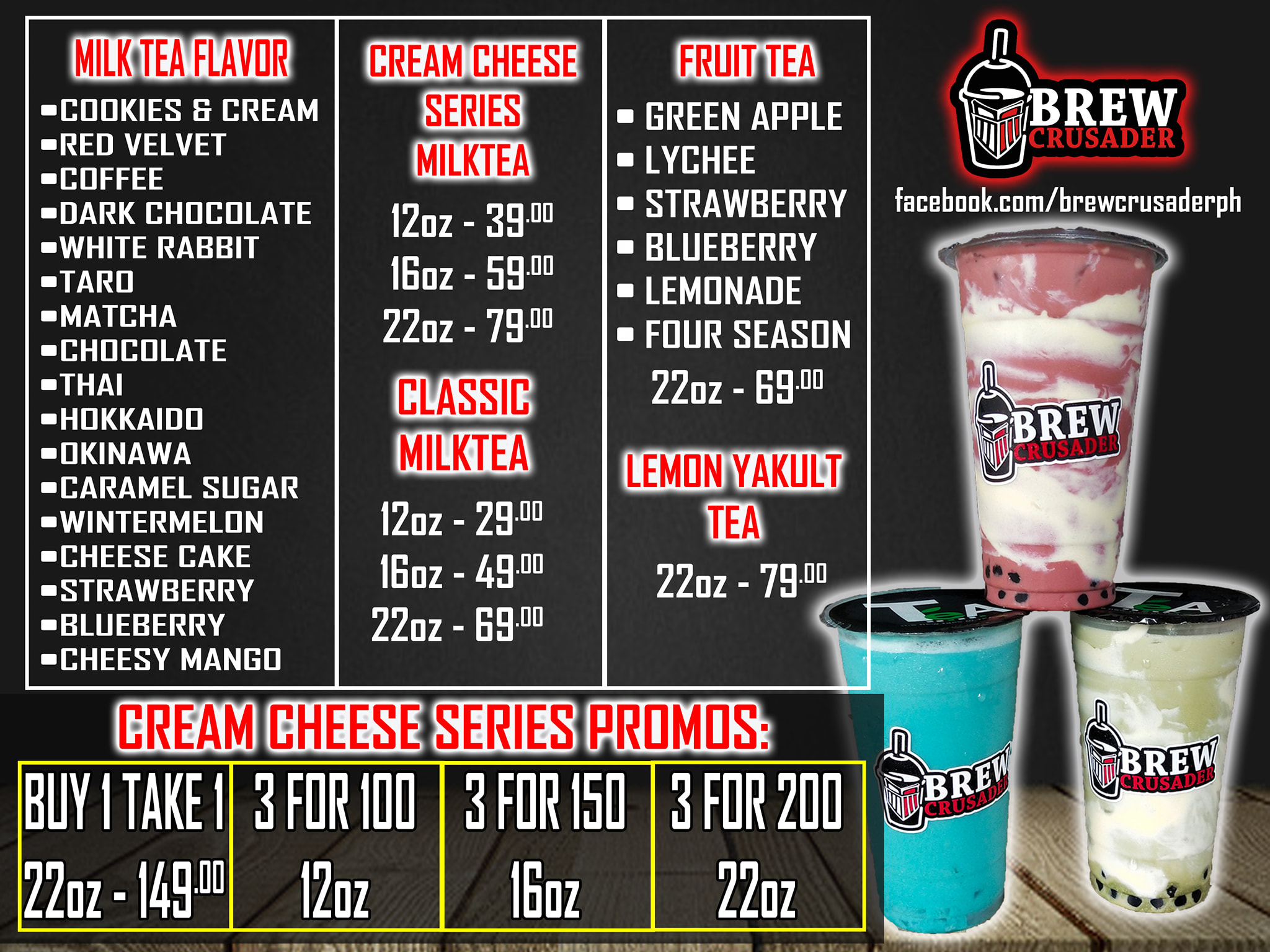 New Menu! New Flavors!!! - Brew Crusader - MilkTea