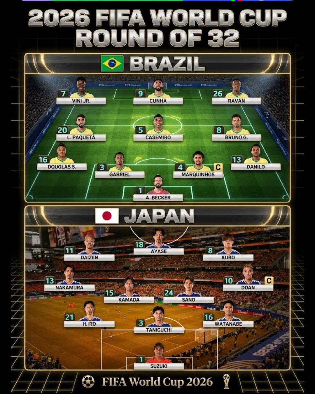 Brazil edged past Japan 2-1 in a thrilling FIFA World Cup 2026