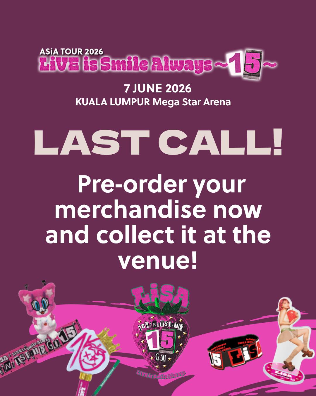 ⏰ LAST CALL: Pre‑order your merchandise now and collect it at the